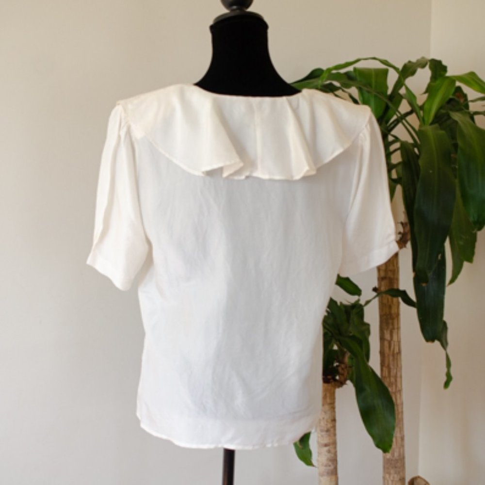 Notations White Ruffle Blouse - image 3